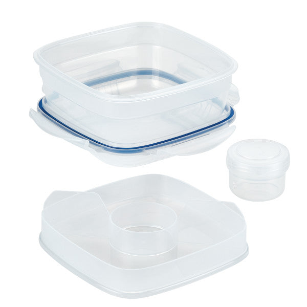 Lock N Lock Salad Food Lunch Container Dressing Container Built-In Utensils