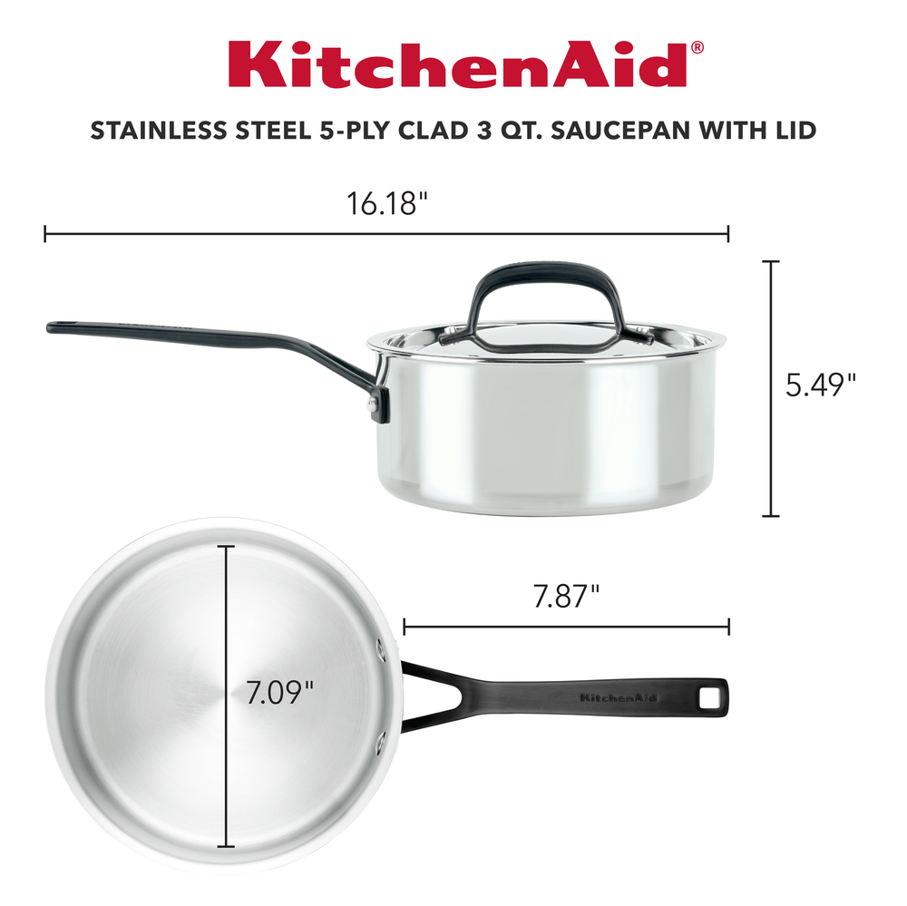 KitchenAid 5-Ply Clad 10-piece Stainless Steel Cookware Set