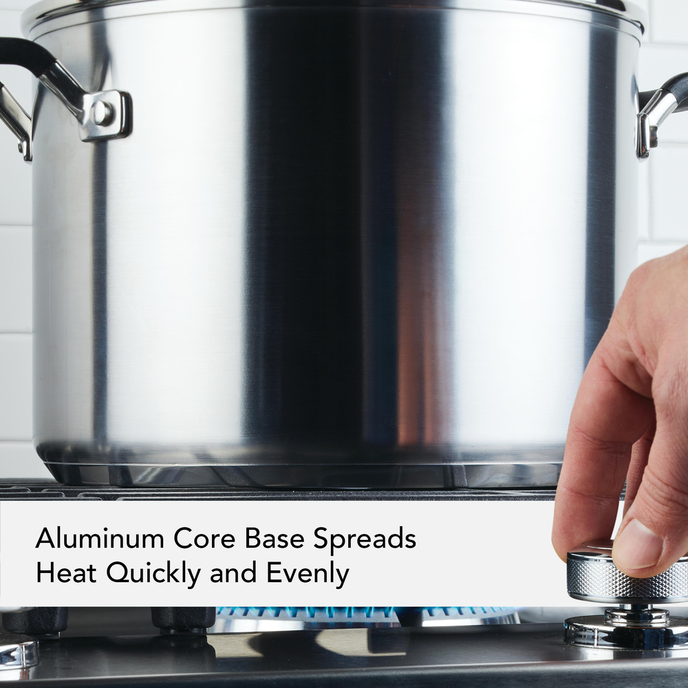 Alsasa® 7 Qt. Aluminum Stock Pot with Lid and Handles
