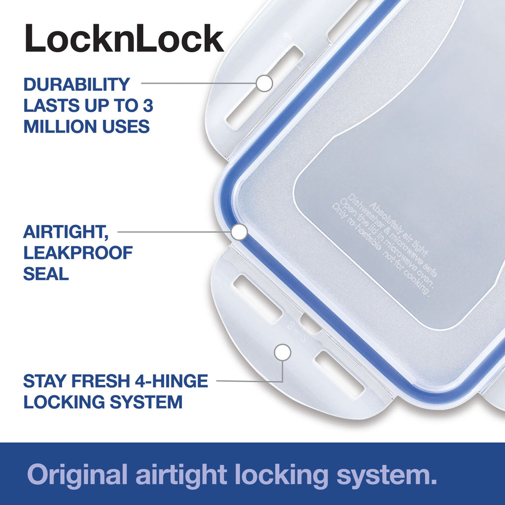 LocknLock Easy Essentials Food Storage lids/Airtight containers, BPA Free,  Rectangle-186 oz-for Flour & Sugar, Clear