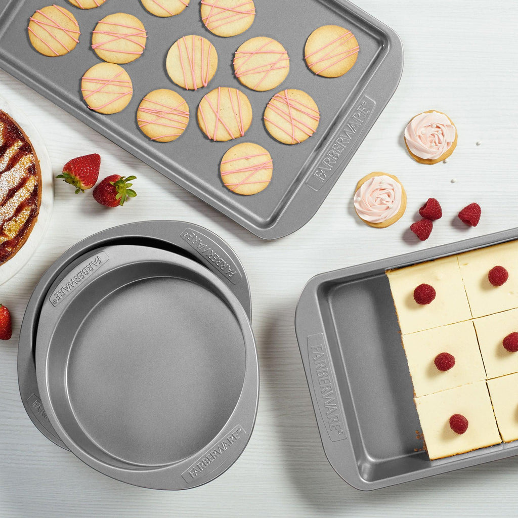 Farberware Bakeware Nonstick Cookie Pan and Cake Pan Set, 4-Piece