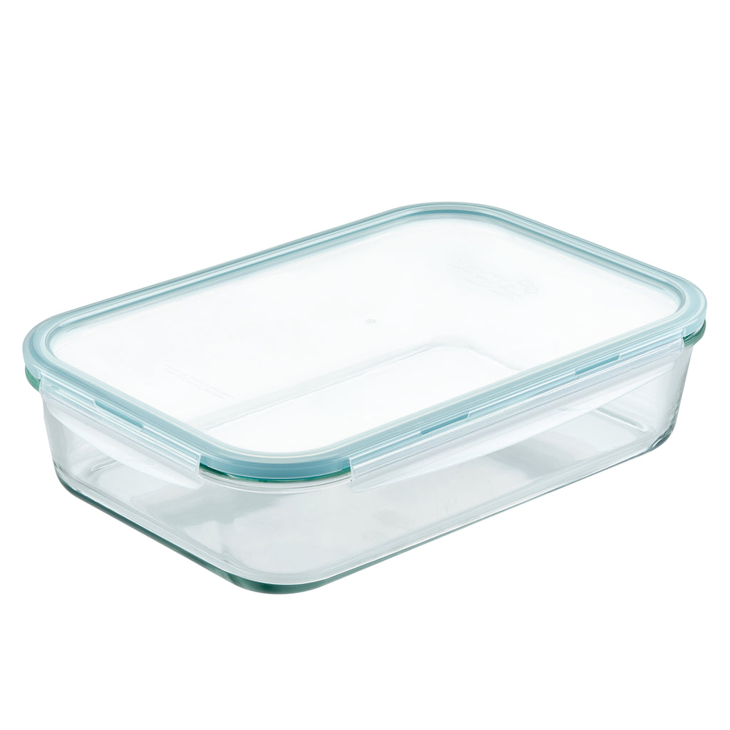 Leak Proof 51 oz. Rectangle Borosilicate Glass Food Storage Container with  Air-tight Plastic Lid, Red, FOOD PREP