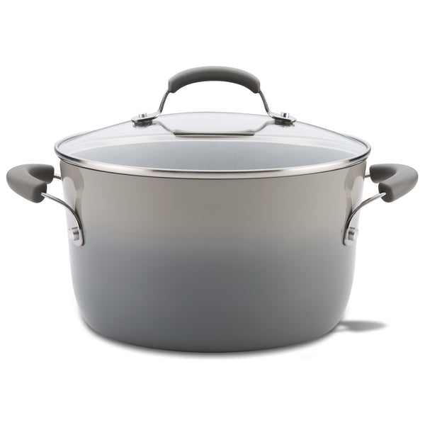 Rachael Ray Cook + Create 12qt Enamel on Steel Stockpot with Lid - Almond