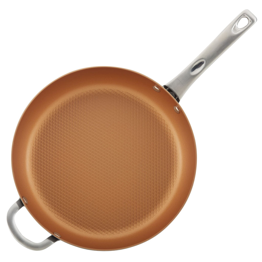 34 PC Copper Chef Cookware Set Pans Pots Deep Fry Baking Grill Egg Bacon  Pizza