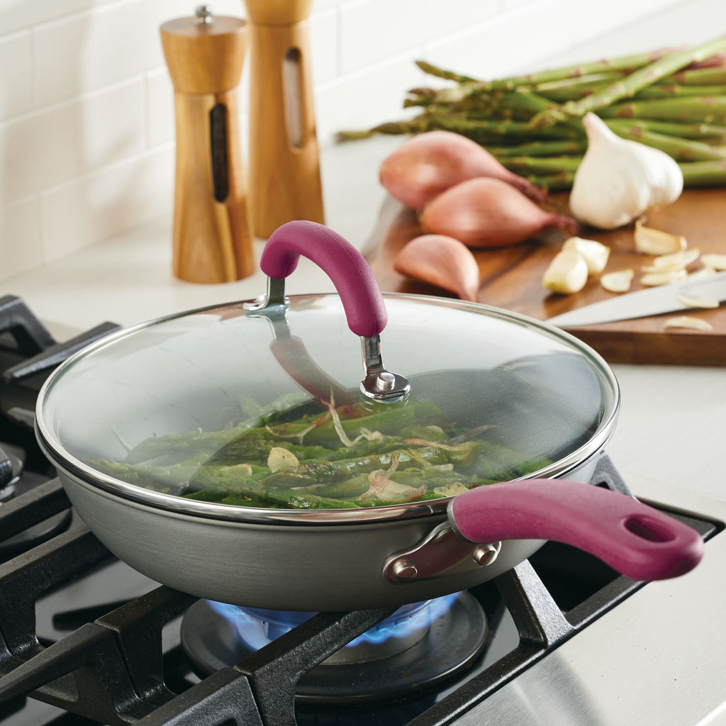 Create Delicious 9.5 and 11.75 Hard Anodized Nonstick Induction Frying Pan Set, Gray Shimmer