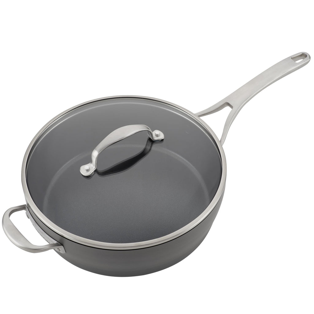 Anolon X Hybrid Nonstick Induction Saucepan With Lid, 3-Quart, Super Dark  Gray