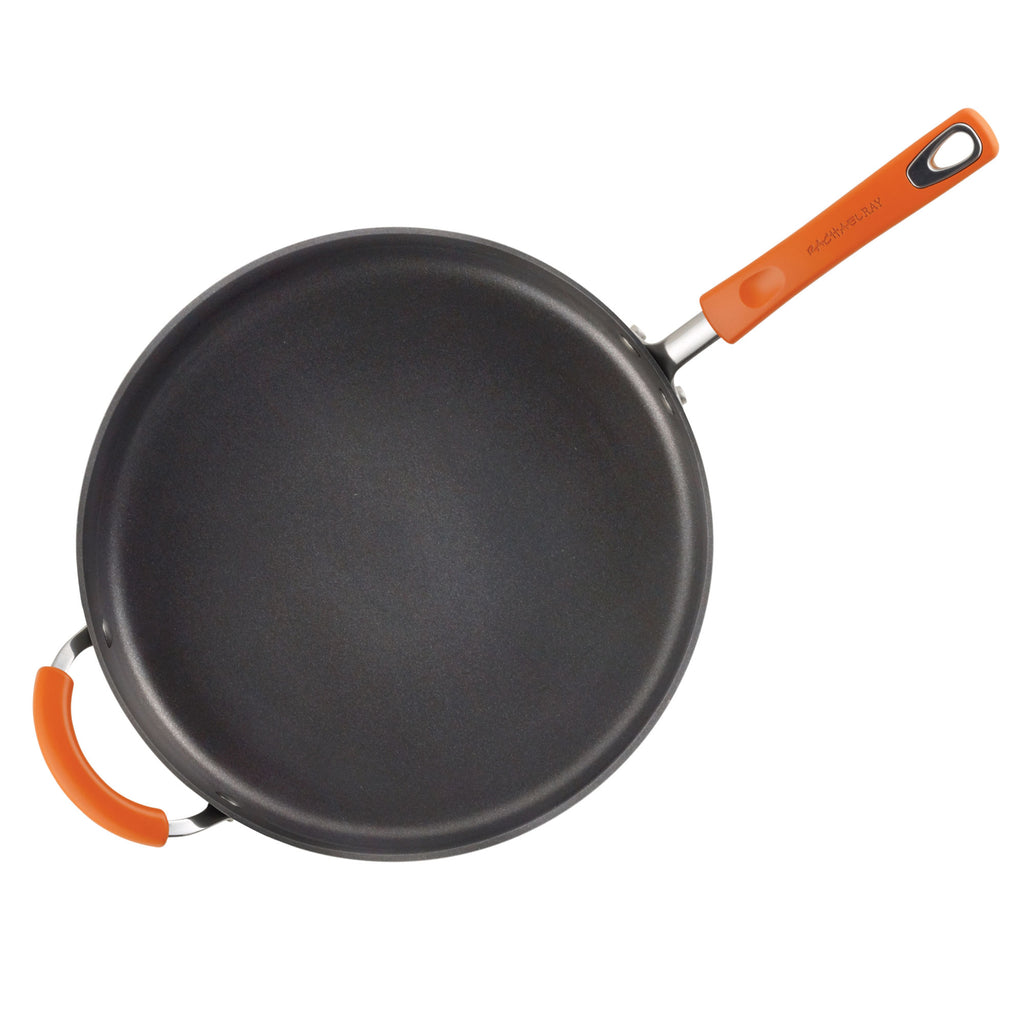 Rachael Ray Cook + Create Hard Anodized Nonstick Frying Pan with Helper Handle - Black - 14 in
