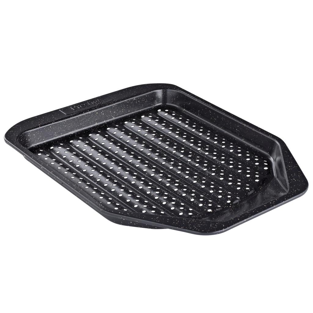 Prestige 11in. Stone Quartz Bakeware Nonstick Crisper Pan - Black with Gold Speckle