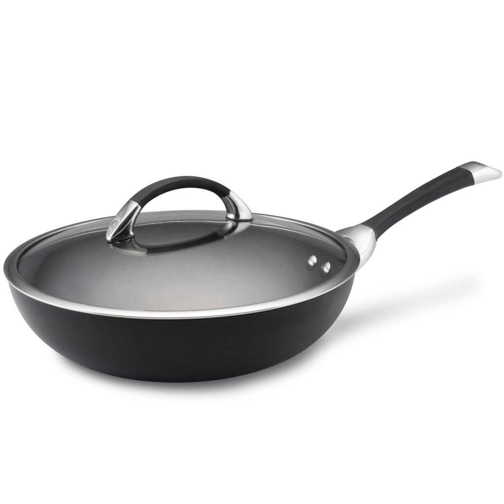 Circulon Elementum Hard-Anodized Nonstick Frying Pan with Helper Handle, 14- Inch, Oyster Gray