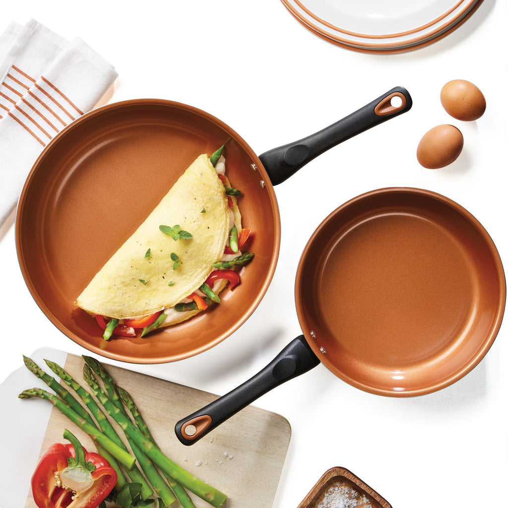 Farberware Glide Skillet, Black, Copper Ceramic, 10 Inch