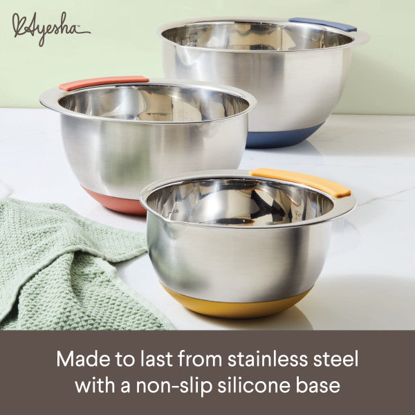 Stainless Steel 3-Piece Nesting Mixing Bowls Set – PotsandPans