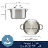 6-Quart Stainless Steel Induction Stockpot with Lid