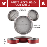 3-Piece Nonstick Mickey Head Cake Pan Set