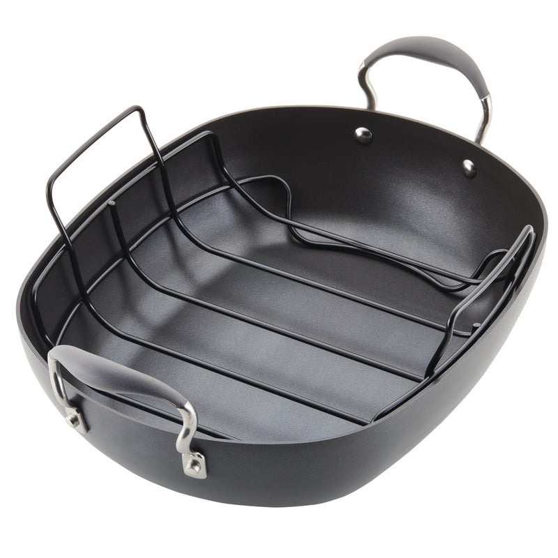16-Inch x 13-Inch Hard Anodized Nonstick Roaster with Rack – Anolon