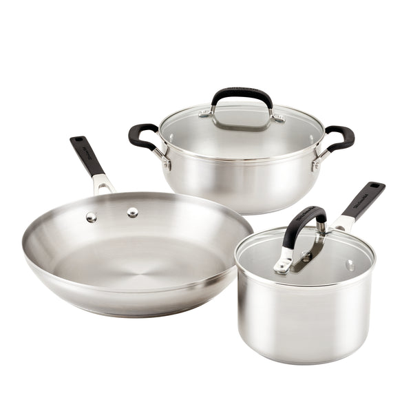 KitchenAid 3-Ply Base Stainless Steel 11pc Cookware Set