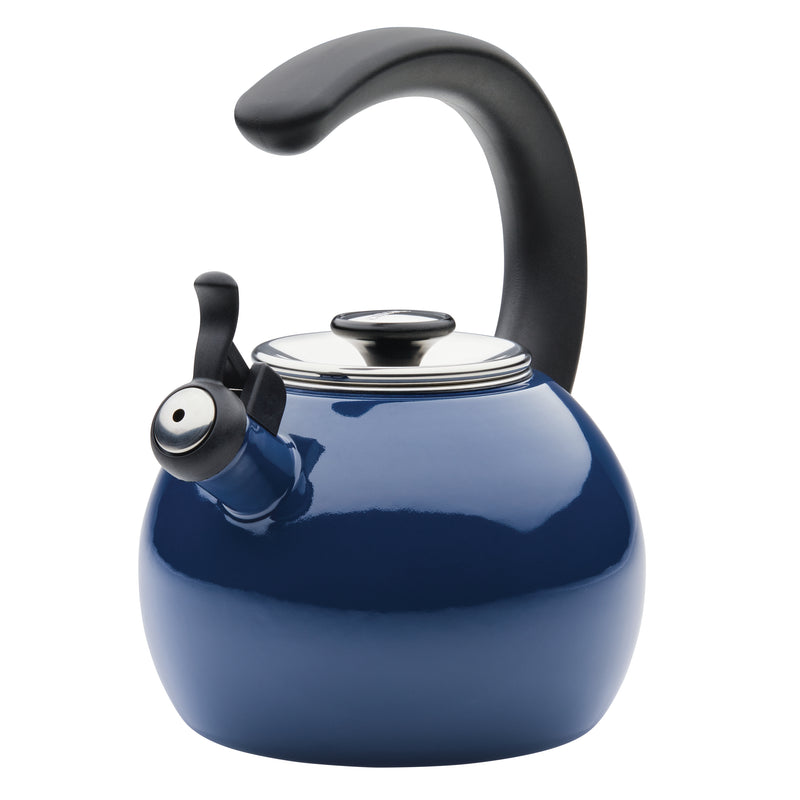 Whistling Tea Kettles, AIDEA 2.3 Quart Ceramic Tea Kettle for Stovetop,  Enameled Interior Tea Pot for Anti-Rust, Audible Whistling Hot Water Kettle  for Kitchen-Cobalt (Orange) 