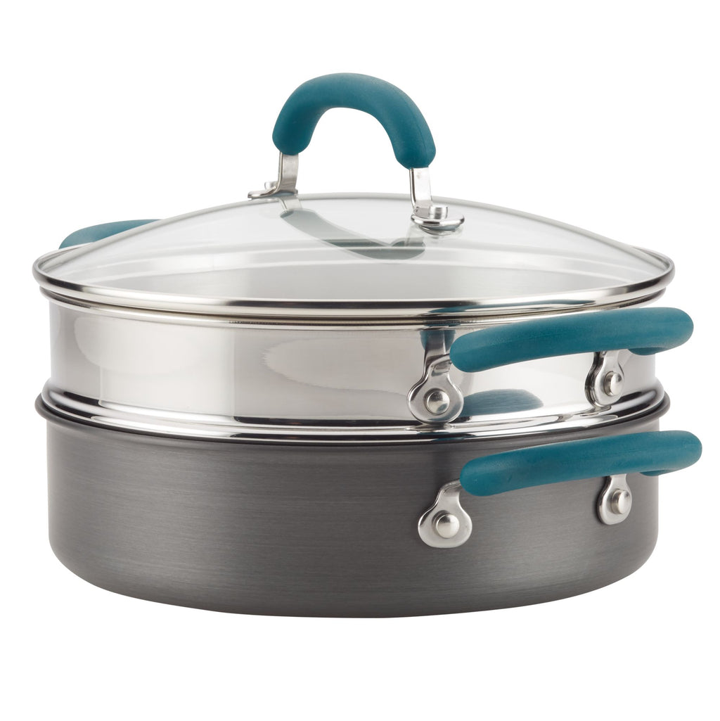 Create Delicious 3-Quart Hard Anodized Nonstick Induction Steamer Set ...