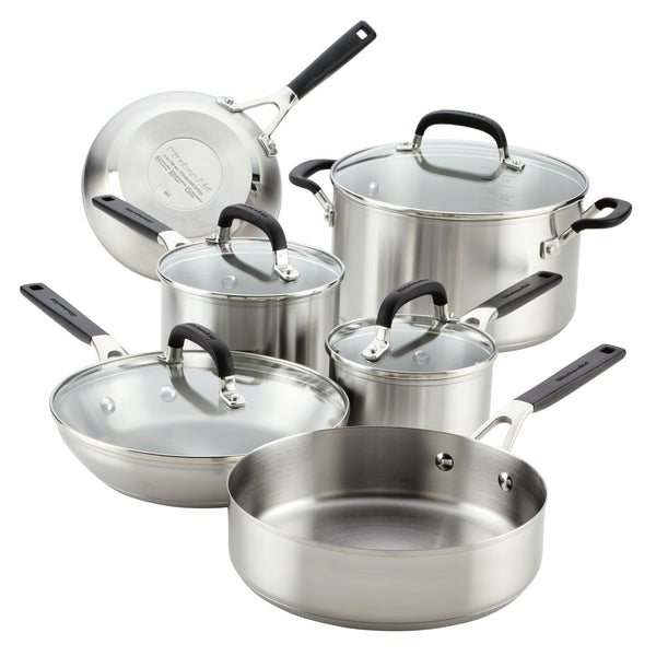 Cookware - 10 Quart Stainless Steel Rondeau Pot W/Lid - 5 Ply Stainless  Clad - P