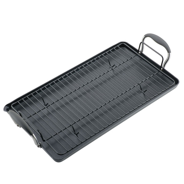 Anolon Advanced Home Hard-Anodized Nonstick Deep Square Grill Pan, 11-Inch