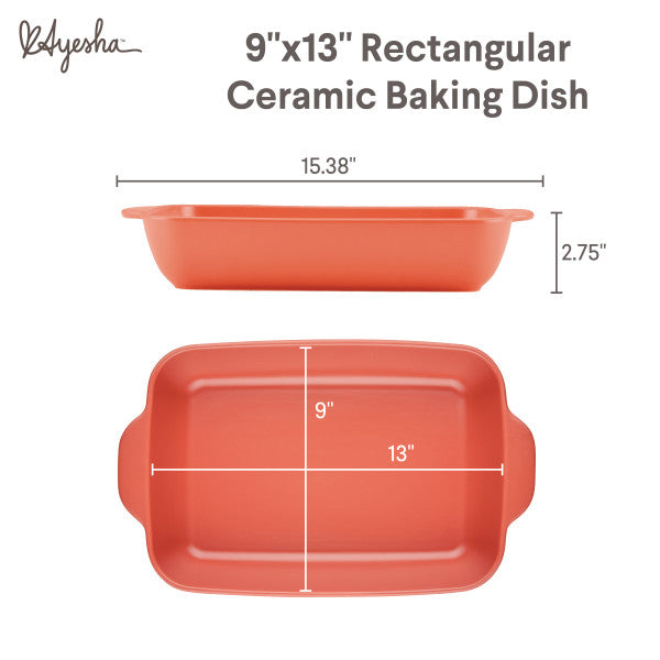 Ayesha Curry 9 Inch x 13 inch Ceramic Baking Dish Mustard