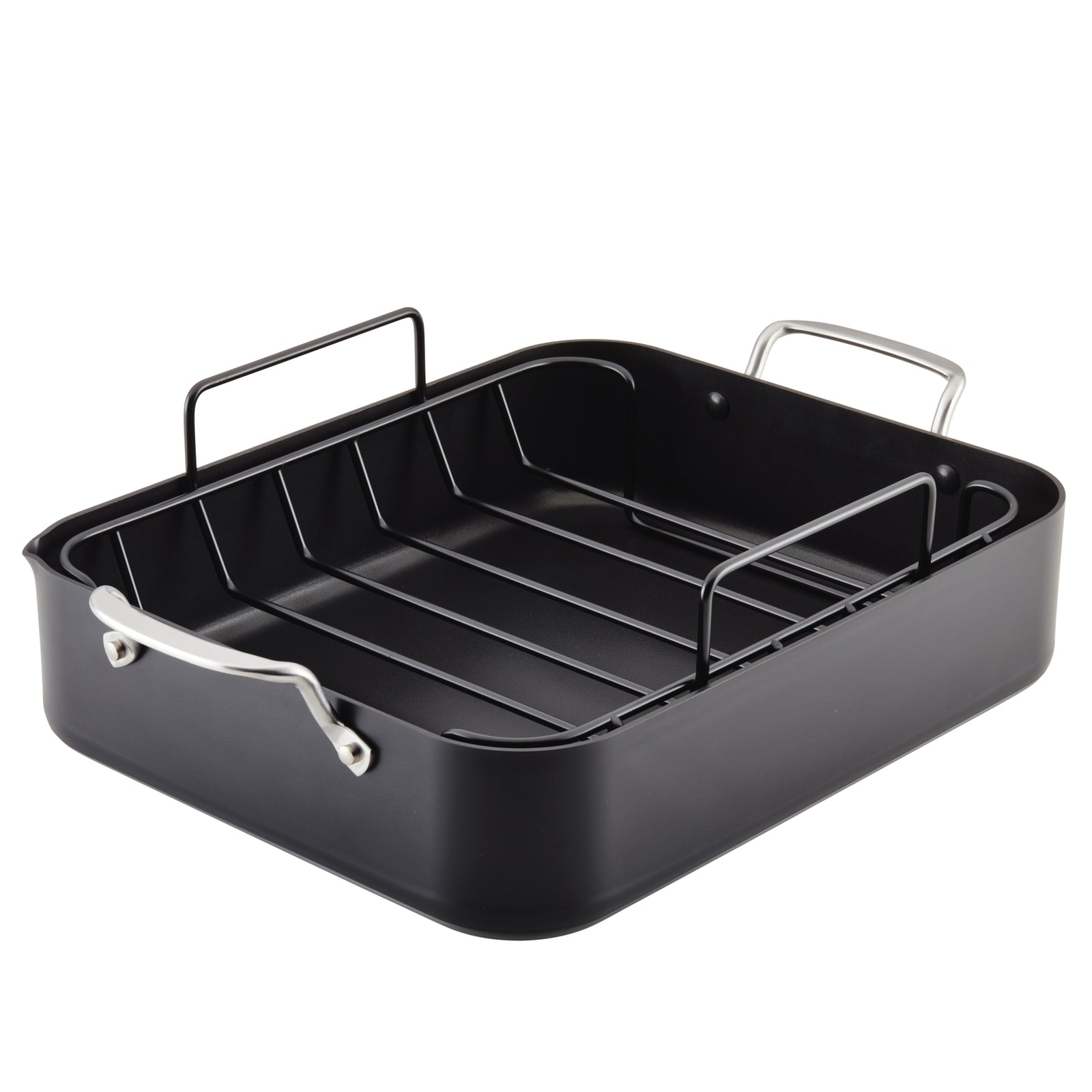 Hard Anodized Roaster with Removable Nonstick Rack PotsandPans